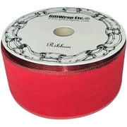 Red Velvet Christmas Ribbon - 2 1/2" x 25 Yards, Valentine's Day, President's Day, Wedding Dcor, Wreath, Bows