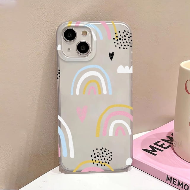 Love Heart Phone Case For iPhone 13 Case for iPhone 11 15 16 12 14 Pro Max Mini Shockproof Translucent Clear Cover Soft Funda JP24 For iPhone 11Pro Max