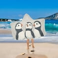 thumbnail image 2 of Yayeee Kids Hooded Towels Toddler Soft Absorbent Beach Bathing Wrap 50" x 23.5", Cute Puffin, 2 of 5