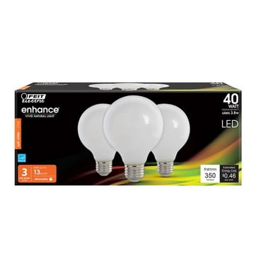 Feit Electric  40 watt Equivalence Enhance 3.8 watt 350 Lumen Decorative G25 Filament LED Bulb, Soft White - Pack of 3