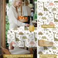 thumbnail image 5 of Dinosaur and Floral Off White Pattern Round Tablecloth 70"x70", Wrinkle Resistant Wipeable Table Cover for Kitchen Dining Room Picnic Patio and Party, 5 of 6