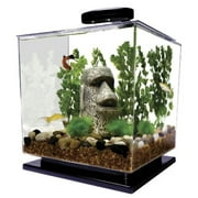 Angle View: Tetra LED Cube Kit 3 Gallon Acrylic and Glass Aquarium, Cube-Shaped Aquarium with Pedestal Base