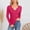 Hot Pink, variant on Womens Long Sleeve Shirts V Neck Ribbed Knit Y2k Going Out Tops Slim Fitted Basic T-Shirts Tees Fashion Clothes