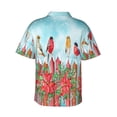 thumbnail image 3 of Bixox Men's Hawaiian Shirts Men's Winter Birds on the Fence Print Short-Sleeve Shirt-XX-Large, 3 of 8