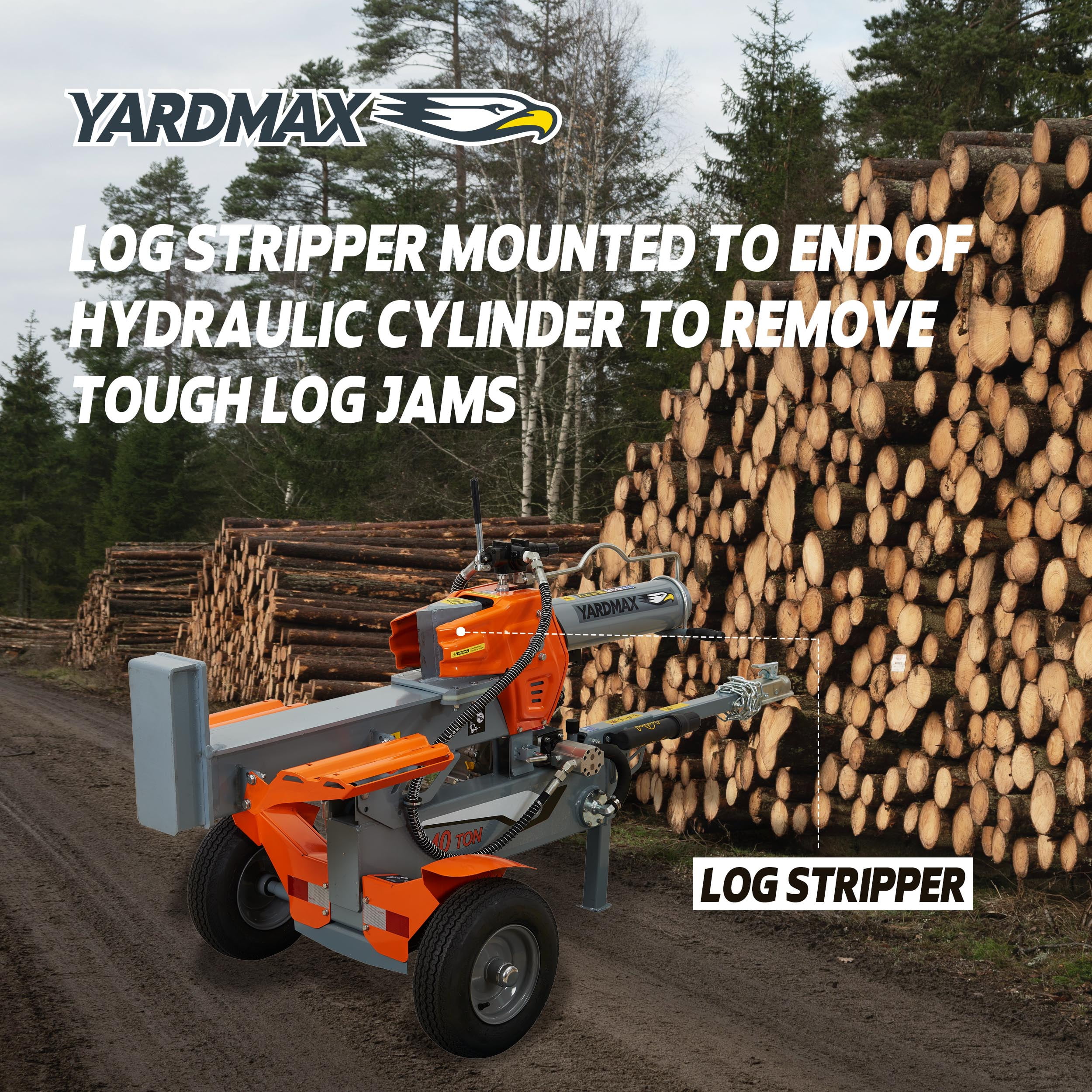 Yardmax Gas Log Splitter 40 Ton 2-way Half Beam Briggs & Stratton Engine XR1450