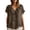 04# Brown, variant on Plus Size Women Cotton Tops Loose Fit Summer V-Neck Ruffle Blouse Casual Linen Top Flowy Boho Chic Beach Vacation Tunic S-2XL