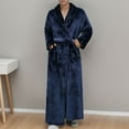 thumbnail image 5 of Long Robes for Women Mens Soft Plush Bath Robe Warm Bathrobes Comfy Full-length Nightgown Pajamas Sleepwear Housecoat Women Blue L, 5 of 7