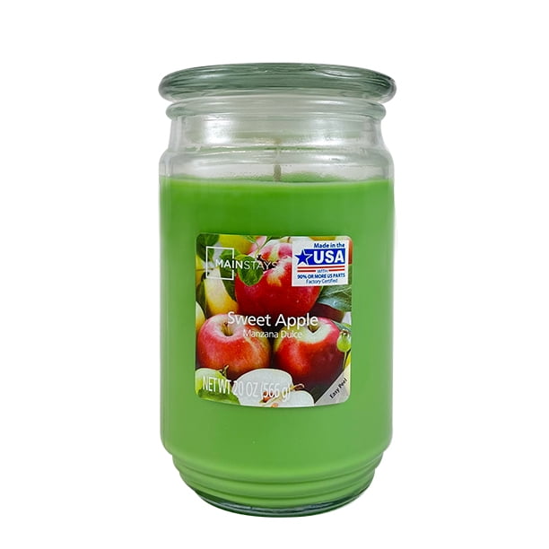 Mainstays Single Wick Jar Candle, Sweet Apple, 20 oz
