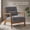 Gray, variant on Mid-Century Modern Corduroy Accent Chair with Solid Wood Frame & Lumbar Pillow, Camel