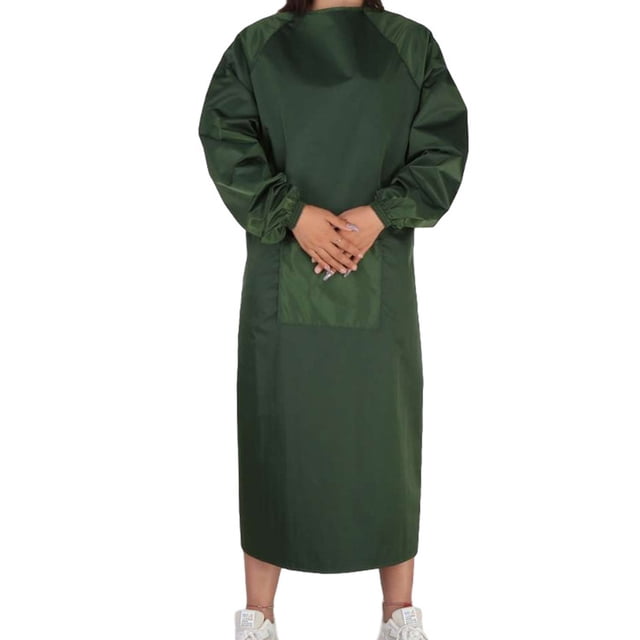 Delantal para hornear Ounissouiy de manga larga impermeable para hombres y mujeres verde