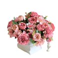 thumbnail image 4 of Ramo de simulación de rosa de hibisco, hortensia retro europea, peonía, rosa, decoración para el hogar, boda, flor artificial de seda falsa, 4 of 7