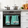 thumbnail image 4 of Yayeee 100% Cotton Hand Towels for Bathroom 16" x 28" Soft Absorbent Kitchen Towel, Green Cat, 4 of 7