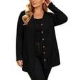 thumbnail image 3 of SAWOBUUN Lightweight Cardigan for Women Soft Button Down Long Sleeve Casual Open Front Tunic Jacket with Pockets, 3 of 9