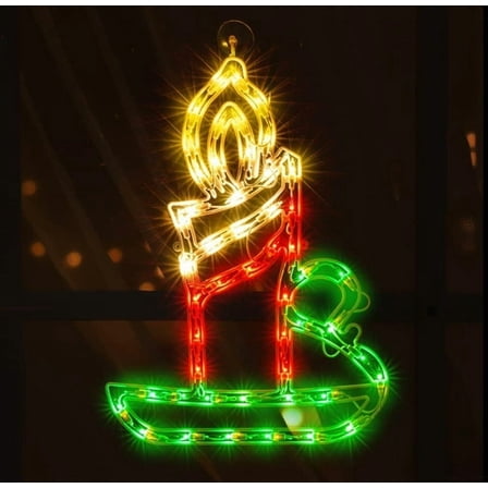 18" 50 Lighted Candle Christmas Light, Window Sculpture Decoration