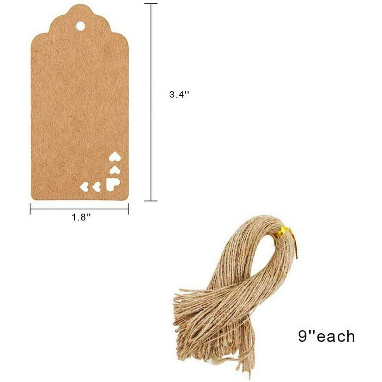 Kraft Paper Tags,Paper Gift Tags with Twine for Arts and Crafts,Wedding
