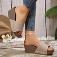thumbnail image 5 of Wowcloth Women's Wedge Roman Sandals – Slip-On Casual Beach Slides with Thick Sole for Summer Comfort, 5 of 6