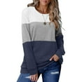 thumbnail image 7 of ONLYSHE Casual Basic Crewneck Sweatshirts For Womens Long Sleeve Color Block Pullover T shirts Tunic Tops, 7 of 7