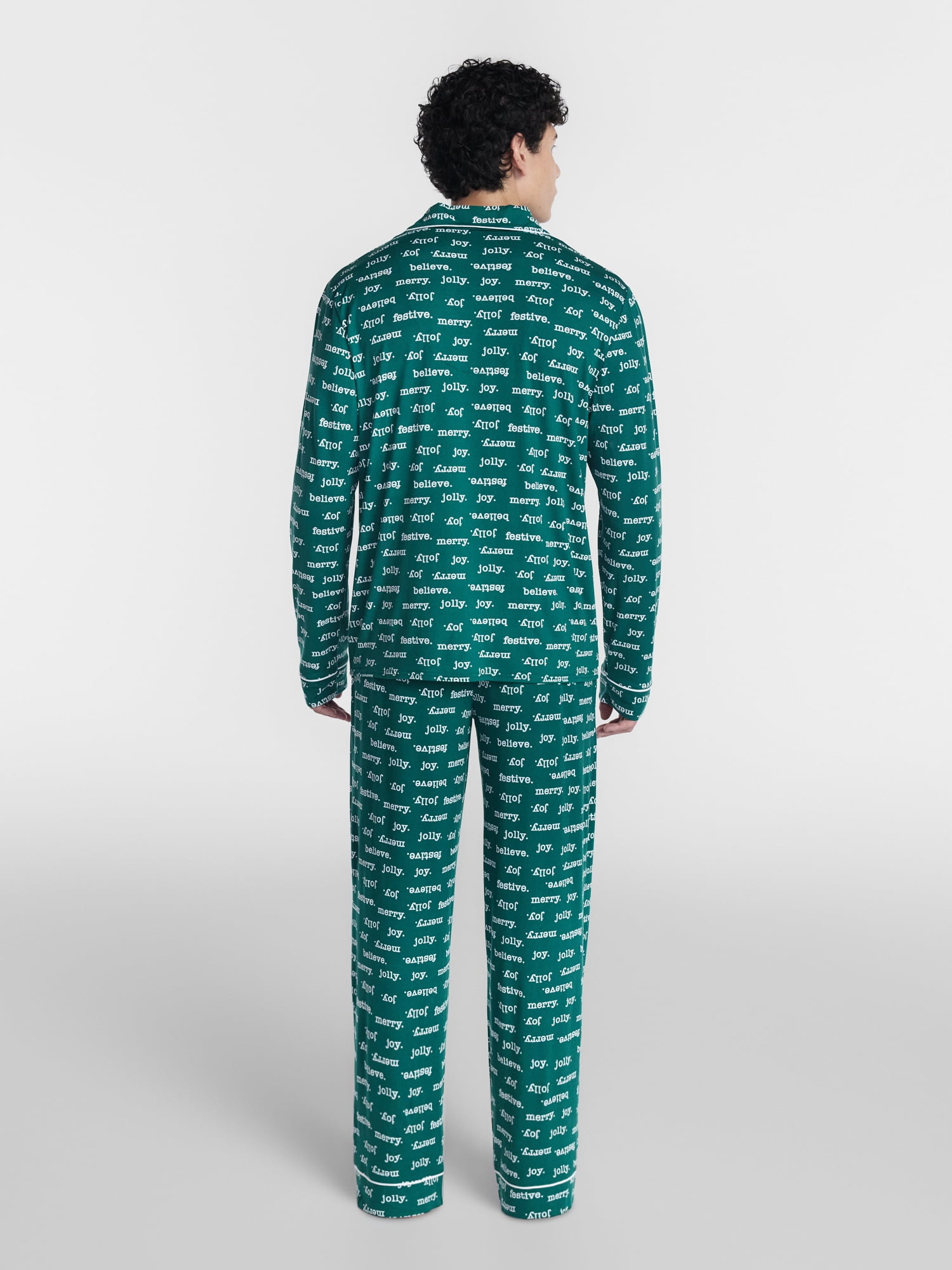 Holiday Time Matching Family Sleepwear Men's Top and Pants Set, 2-Piece, Sizes S-3XL