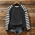 thumbnail image 2 of hotojiny Long Sleeve Shirts for Women Casual Stripes Crew Neck Warm Top Fashion Loose Pullover Cute Athletic Sweatshirt, 2 of 5