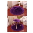 thumbnail image 2 of Faux Fur Sheepskin Rug Extra Soft Cozy Long Pile Carpet Carpet Fluffy Rugs Faux Fur Faux Lambskin Sheepskin For Bedroom Sofa Living Room-purple-Round diameter120cm(47in), 2 of 3