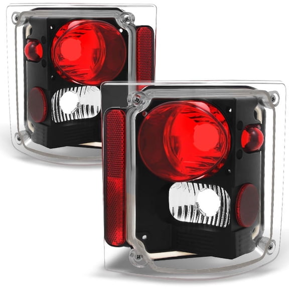 AKKON - For 1978-1991 GMC Jimmy Chevy 1500 Blazer Left   Right Full Size Left   Right Black Tail Lights Assembly