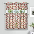 thumbnail image 2 of Kitchen Curtains 36 Inch Short - 3 Panel Set Watermelon Print, Rod Pocket Window Curtains 100% Polyester, Tropical Fruit Valance for Farmhouse, Cafe, Living Room, Bedroom, Easy Wash, 2 of 6