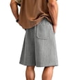 thumbnail image 4 of DODADAWANJ Mens Striped Shorts Big and Tall Wide Leg Baggy Short Comfort Elastic Waist Knee Length Shorts with Drawstring XXXXXL, 4 of 9