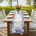 thumbnail image 4 of Table Runners 72 Inches Long Dress Scarves, Spring Flowers Farmhouse Kitchen/Dining Table Runner, Coffee Tablerunners, Watercolor Garden Florals Wooden Grain 14x72 Inch, 4 of 9
