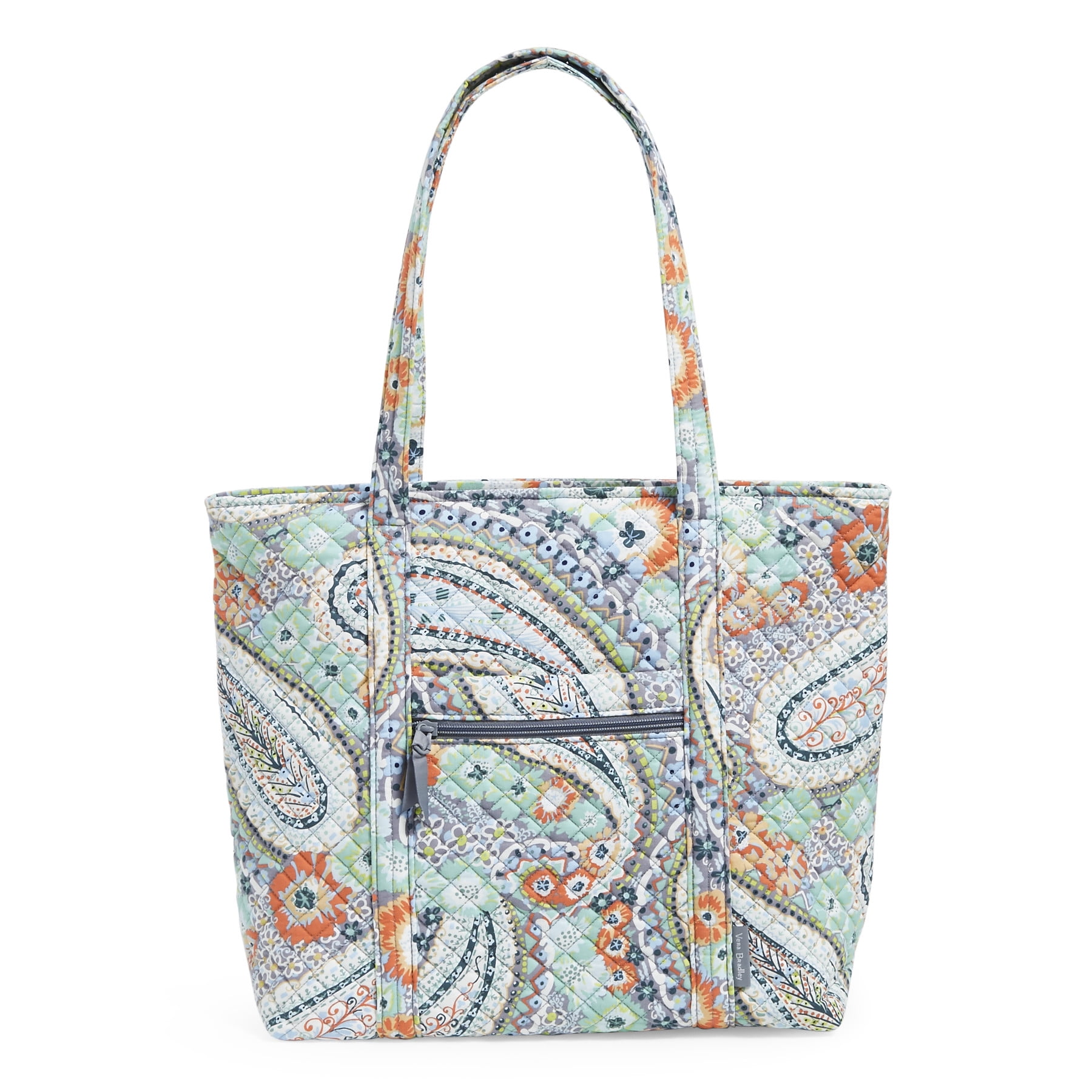 Vera Bradley Women's Recycled Cotton Vera Tote Bag Citrus Paisley