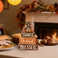 thumbnail image 3 of Thanksgiving Wooden Stack with Turkey Topper - Farmhouse Holiday Centerpiece for Dining Desktop Ornament for Festive, 3 of 5