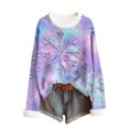 thumbnail image 2 of Craaazy Womens Tops Colorful Christmas Prints Fleece Crew Neck Long Sleeve Trendy Xmas Pullover Gifts for Women, 2 of 7