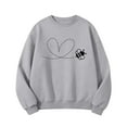 thumbnail image 4 of LJEFF Girl's Valentine's day Sweatshirt, Crew Neck Casual Regular Fit Heart Print Tee for Kids Gray Size 7-8 T, 4 of 6