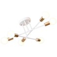 thumbnail image 1 of Modern Ceiling Light Matte Black Finish Retro Look 6-Light chandlier dining room White+Gold, 1 of 8