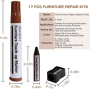 Wood Marker Furniture Polish Repair Kit Touch up Markers Sticks Wax Rods Pens 0.4 oz DEWEL 17 Piece