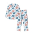 thumbnail image 1 of Fotbe Sea Turtle Pattern Long Sleeve Pajama Set for Men,Sleepwear Set,2-piece Loungewear Set,Soft PJs Comfy Nightwear with Pockets-X-Large, 1 of 7