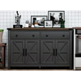 thumbnail image 2 of Winkalon 55'' Kitchen Sideboard Buffet Cabinet, 4-Doors 2-Drawers Farmhouse Storage Cabinet with Adjustable Shelves, Black, 2 of 6