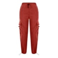 thumbnail image 6 of NAISIBABY Girls Cargo Pants, Adjustable Waist Multi-Pockets Elastic Bottom Lightweight Fashion Sports Pants Red 10T, 6 of 8
