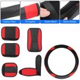 thumbnail image 5 of EEEkit Car Carbon Fiber Accessories Set with Steering Wheel, Gear Shift, Handbrake, Center Console, Seat Belt Cover, Red, 5 of 6