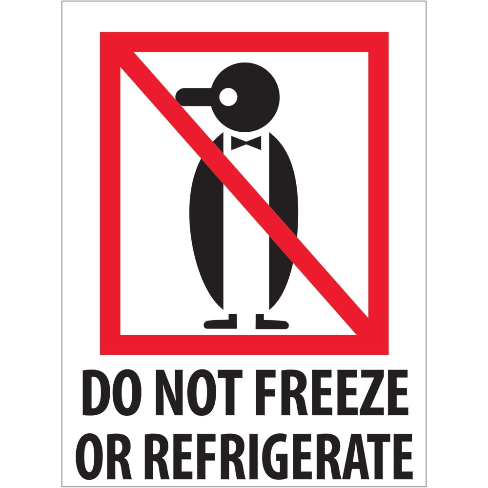 Tape Logic Labels 'Do Not Freeze or Refrigerate' 3' x 4' Red/White/Black 500/Rol DL4040