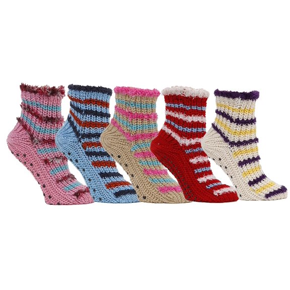 Gilbin's Women's Thick Knit Slipper Socks (6 Pair)