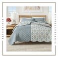thumbnail image 3 of Great Bay Home Reversible Printed Floral King / California King Scalloped Quilt and Sham Set, 3 of 6