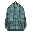 thumbnail image 3 of Blue and Black Checkered Pattern Backpack for School, Cute School Bag with Adjustable Shoulder Straps and Padded Back, 16.9"x12.6"x5.9", 3 of 5