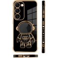 thumbnail image 5 of for Samsung Galaxy S23 5G Case Astronaut Plating Electroplate Luxury Elegant Case Camera Protector Kickstand Shockproof Protective Corner Back Cover Galaxy S23 5G Case -Black, 5 of 5