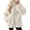 White, variant on Sherpa Fleece Jacket Women Two-Way Zipper Stand Collar Oversized Fuzzy Coat Warm Winter Outerwear with Side Pockets