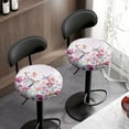 thumbnail image 3 of ZIATUBLE Hummingbird Floral Bar Stool Covers Round Foldable Chair Seat Cushion Slipcover Size S Office Chair Saddle Stool Cushion Pack of 2 Reusable Round Protective Cover Accessories Indoor, 3 of 6