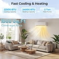 thumbnail image 5 of Harigal 24000 BTU Ductless Mini Split Air Conditioner & Heater with 2 Ton Heat Pump, Includes Installation Kit, 5 of 10