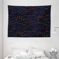 thumbnail image 1 of Dark Blue Tapestry, Vibrant Colorful Stars and Flowers in the Dark Space Cute Spring Inflorescence, Wall Hanging for Bedroom Living Room Dorm Decor, 80W X 60L Inches, Multicolor, by Ambesonne, 1 of 2