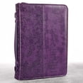 thumbnail image 4 of Christian Art Gifts Purple Faux Leather Bible Cover for Women Faith Purple Paisley- Hebrews 11:1 Zippered Case for Bible or Book with Handle, Medium Christian Art Gifts, 4 of 7
