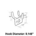 thumbnail image 3 of Azar 700017 Metal Prong Hook, 20-Piece Set, 3 of 4