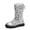 a-Silver22490, variant on VNKIDY Girls Kids Glitter Boots Metallic Solid Color Thick Sole Back Zip Shoes For Party Casual Daily Wear Classic Footwear